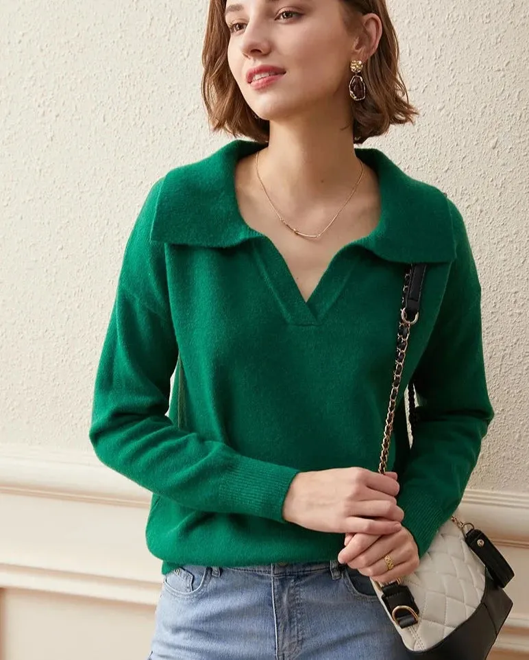 Polo Collar Thick Sweater
