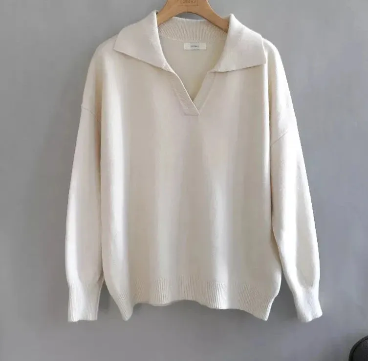 Polo Collar Thick Sweater