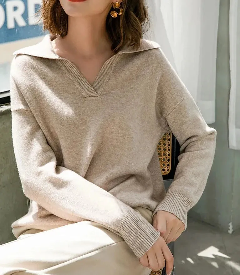 Polo Collar Thick Sweater