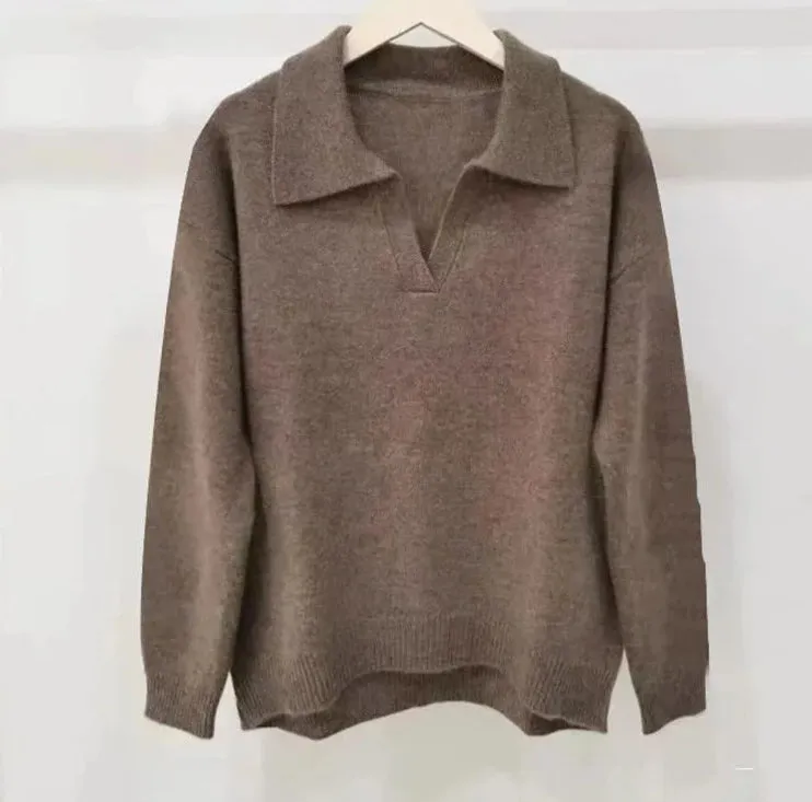 Polo Collar Thick Sweater
