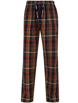 Portsdown Brushed Flannel Woven Checked Cotton Lounge Pants in Green / Navy  - Tokyo Laundry