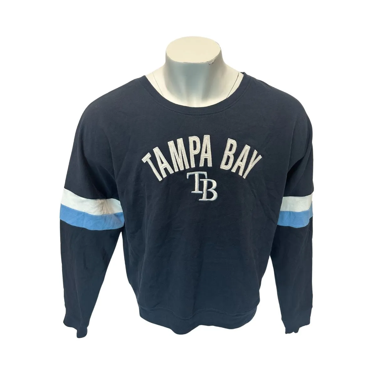 Rays Women's New Era Navy Tampa Bay Crewneck Sweatshirt