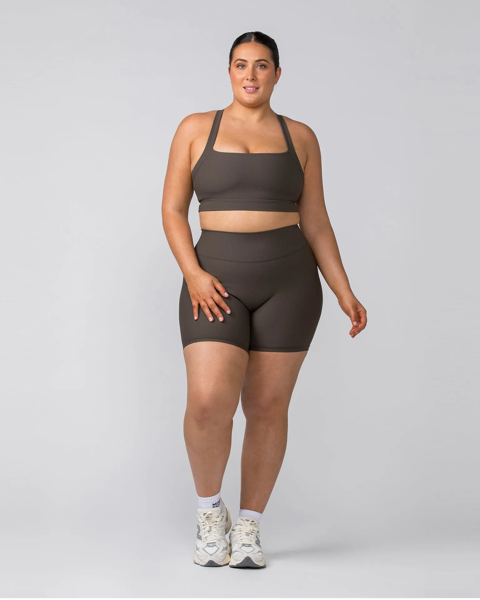 Rebound Rib Bra - Deep Brown
