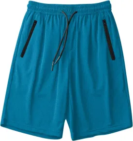 Running Shorts for Men Solid Color Drawstring Lounge Jogger Short Elastic Waist Quick Dry Shorts with Zipper Pocket