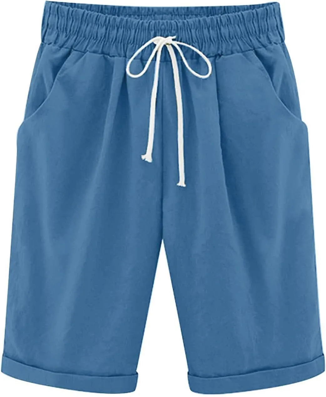Shorts for Women Casual Summer Knee Length Drawstring Bermuda Shorts Loose Cute Wear 2024 Fashion Beach Clothes