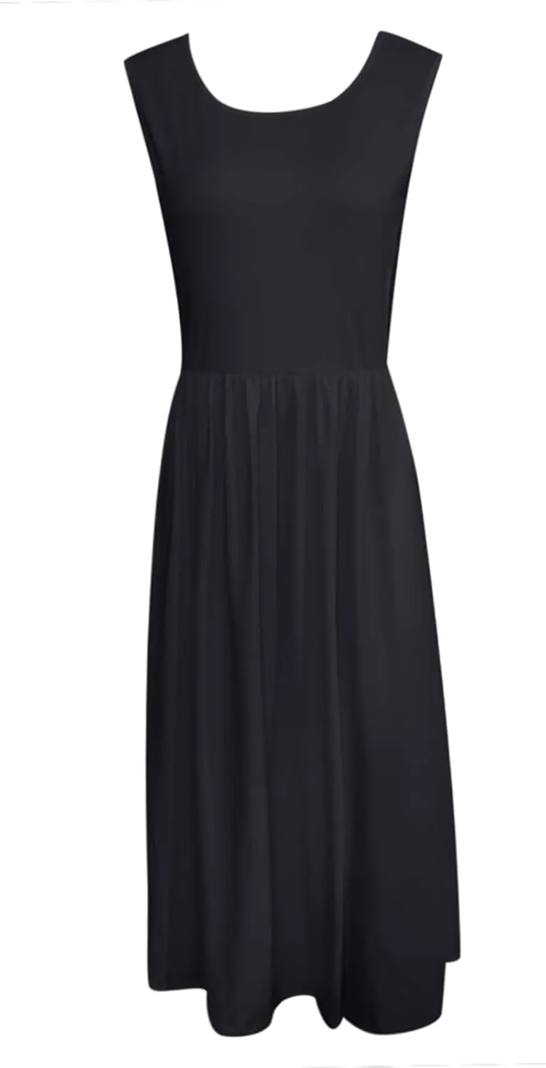 Summer Maxi Dresses for Women 2025 Sleeveless Deep V Neck Long Dresses Loose Plain Maxi Casual Vacation Dress