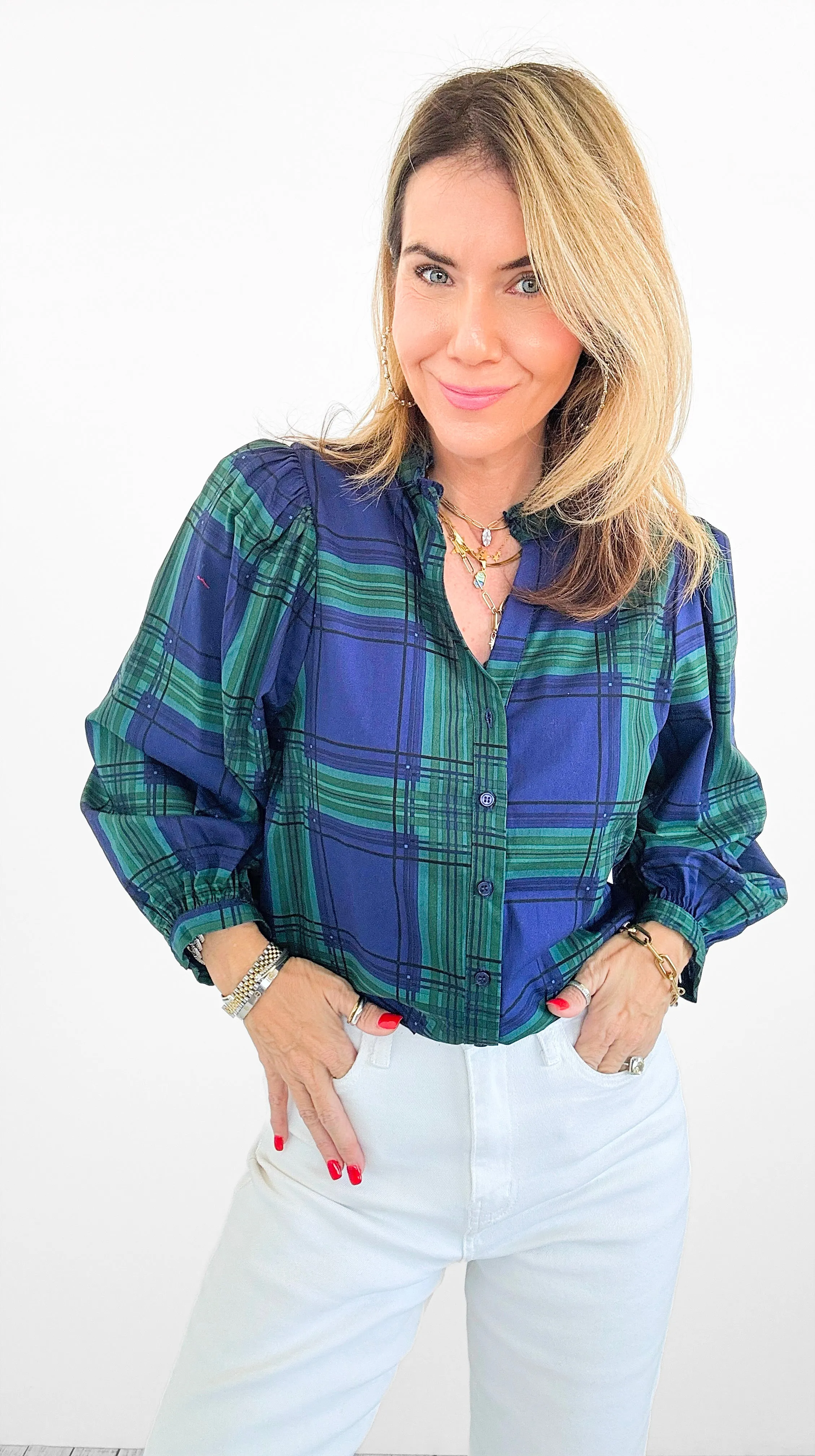 Timeless Plaid Button-Up Top