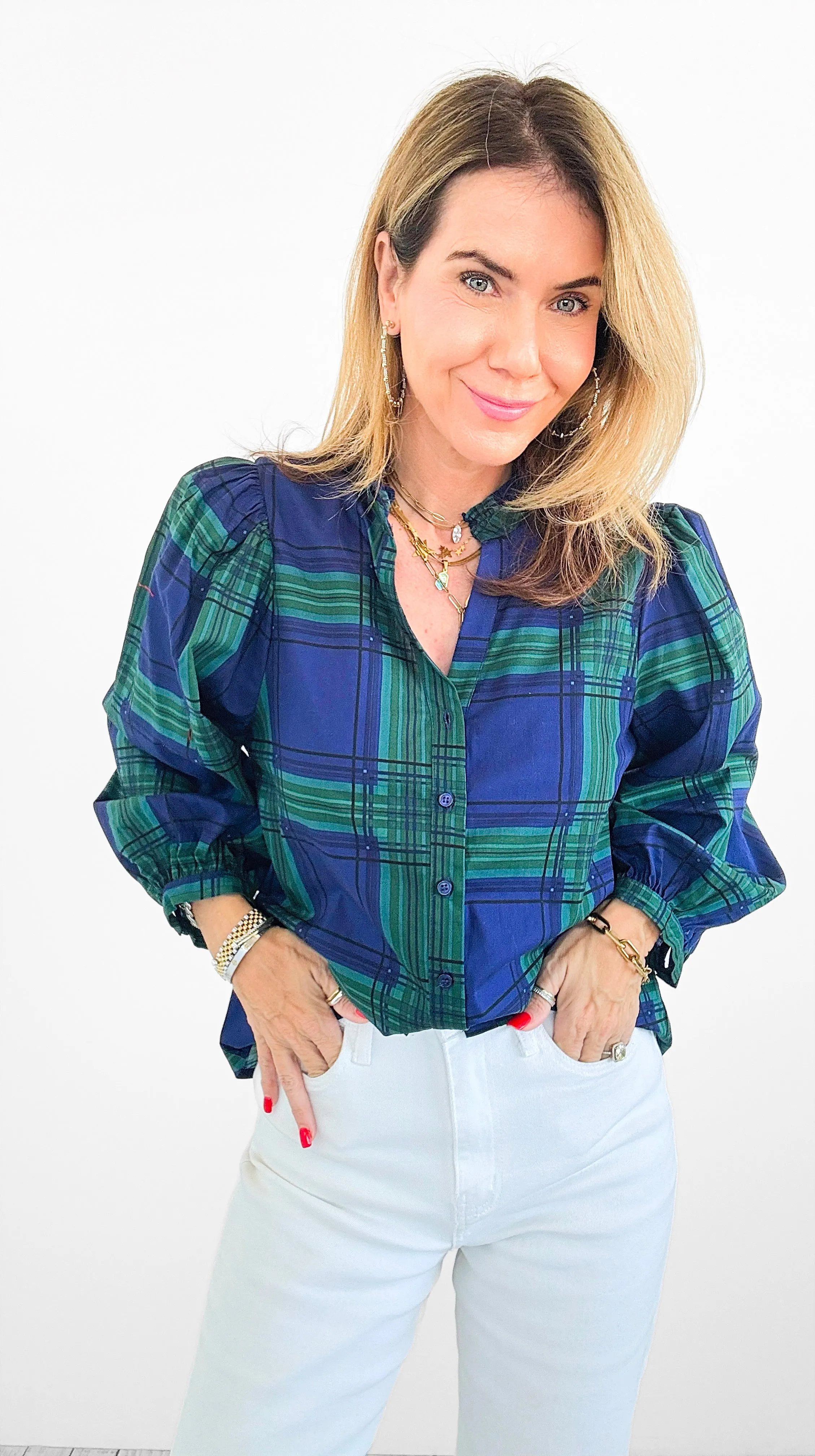 Timeless Plaid Button-Up Top