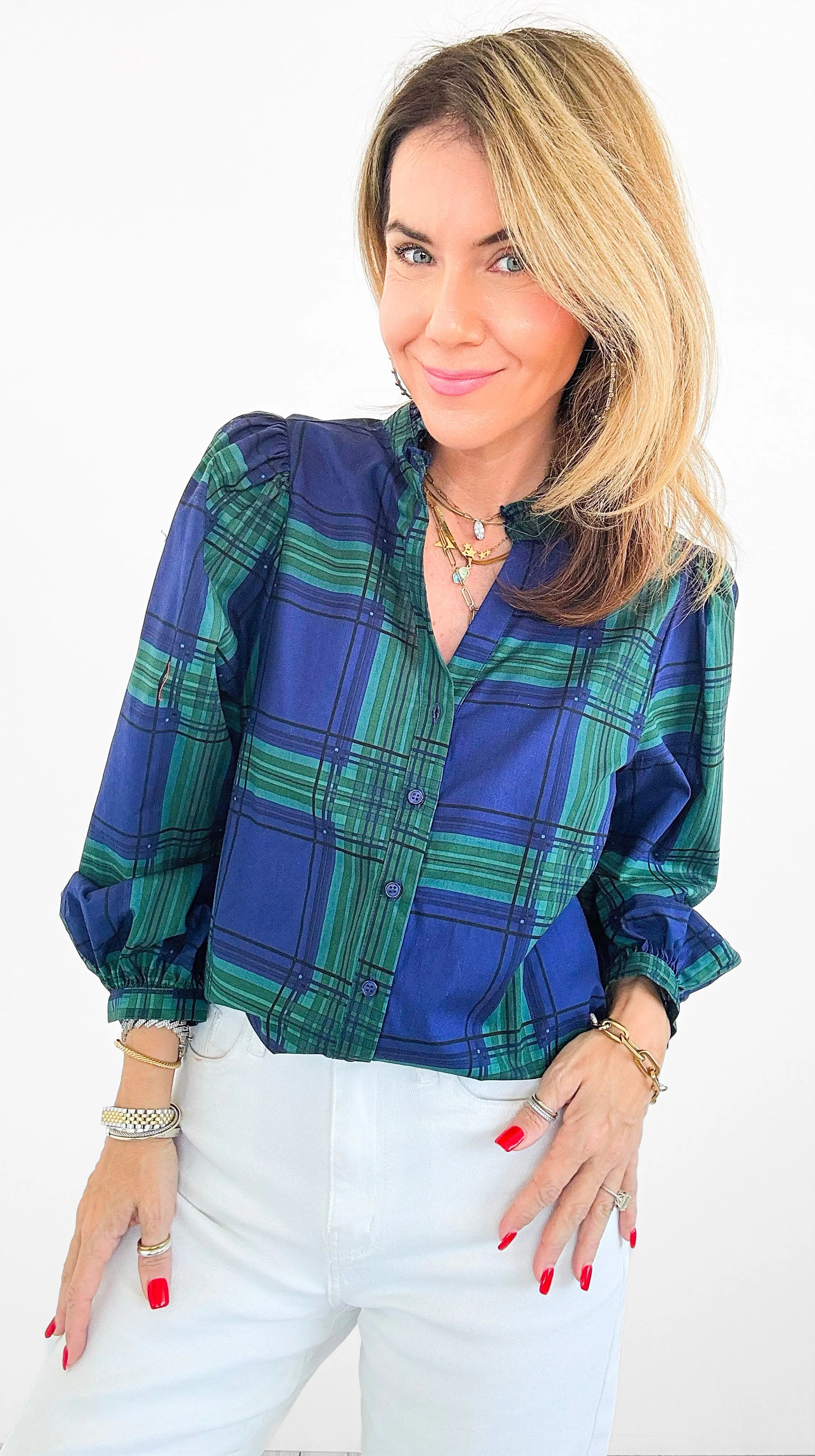 Timeless Plaid Button-Up Top