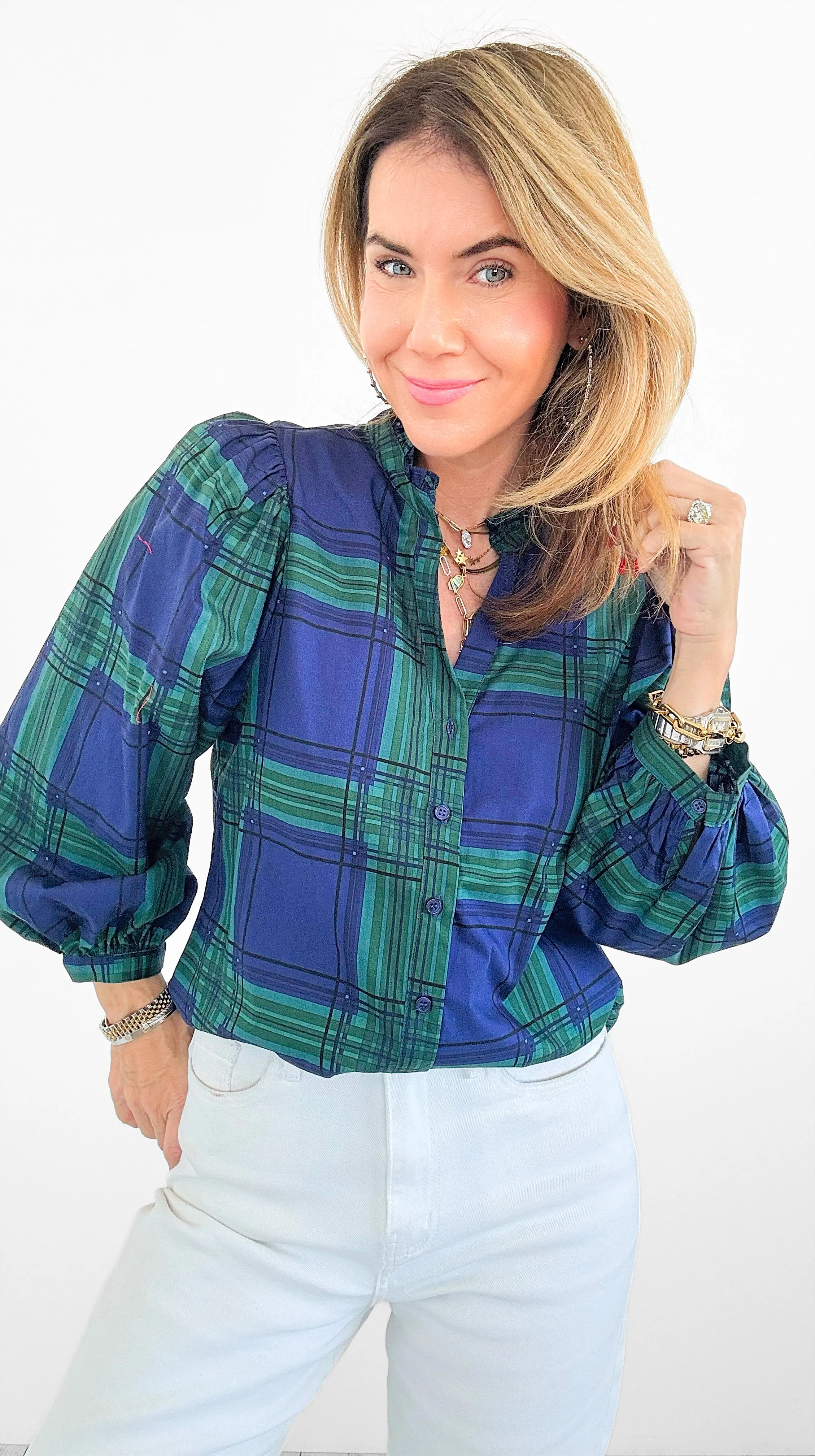 Timeless Plaid Button-Up Top