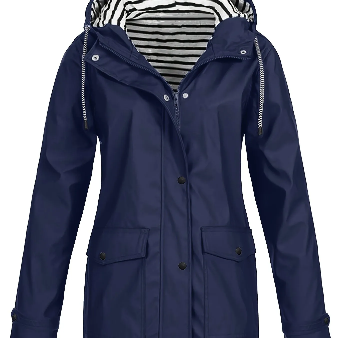 Trendy Striped Lined Zipper Jacket – Cozy & Stylish Fall Essential