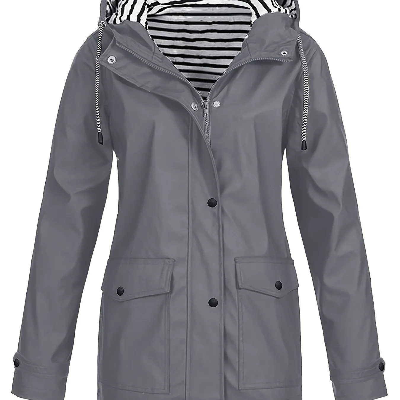 Trendy Striped Lined Zipper Jacket – Cozy & Stylish Fall Essential