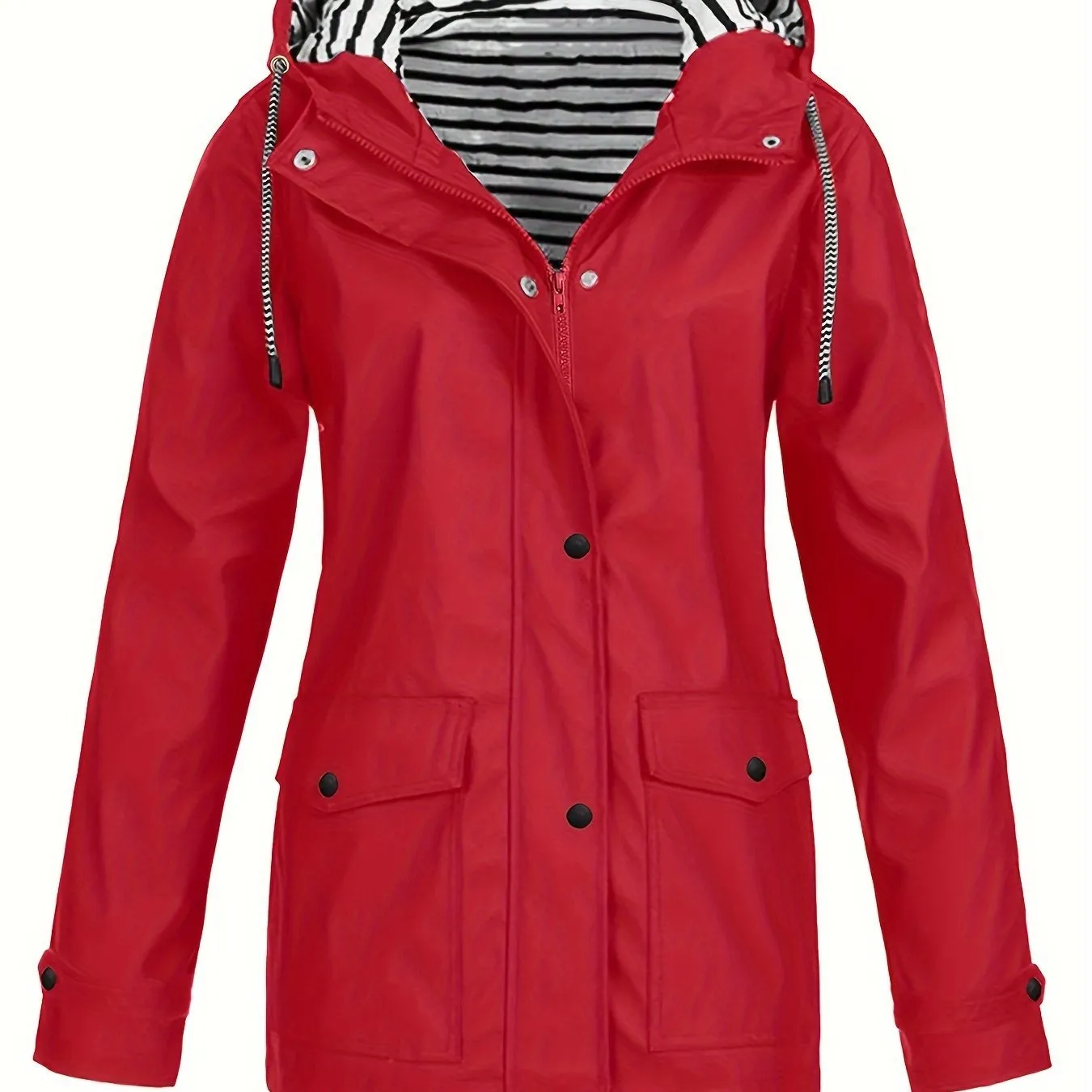 Trendy Striped Lined Zipper Jacket – Cozy & Stylish Fall Essential