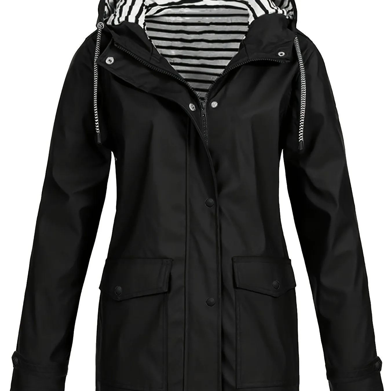 Trendy Striped Lined Zipper Jacket – Cozy & Stylish Fall Essential