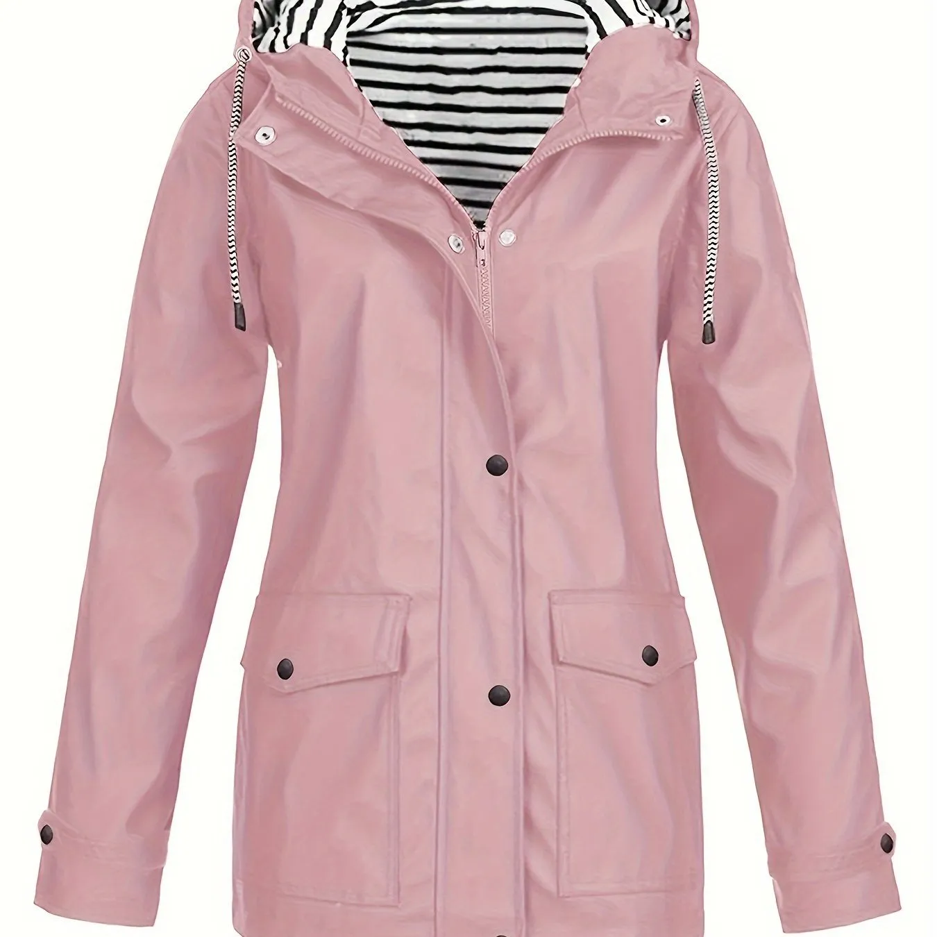 Trendy Striped Lined Zipper Jacket – Cozy & Stylish Fall Essential