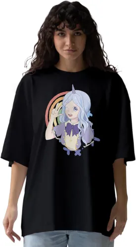Unicorn Girl Trendy Oversized T-Shirts for Women, Cotton T-Shirts, Perfect for Casual Wear & Gifting | WB.6.26