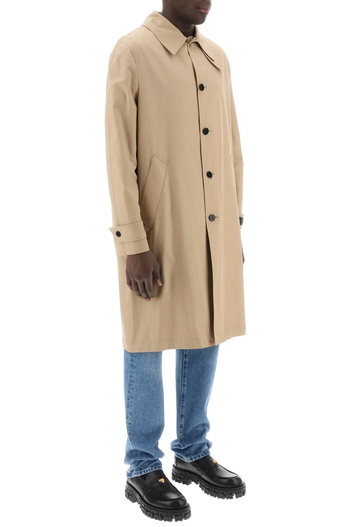 Versace "single-breasted waterproof coat with 1013281 1A09851 CHAMPAGNE