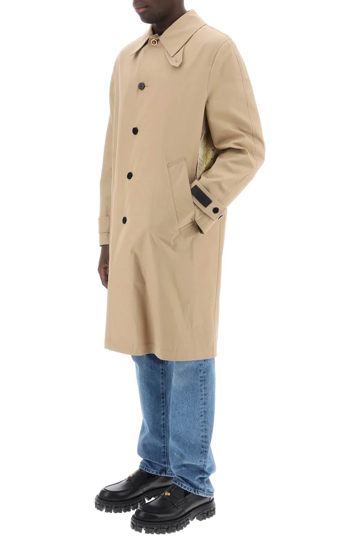 Versace "single-breasted waterproof coat with 1013281 1A09851 CHAMPAGNE