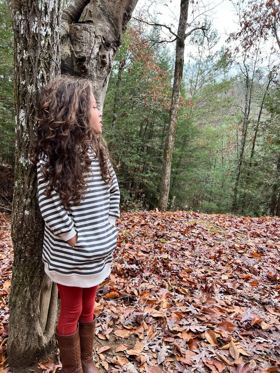Vignette Angie | Brown/Cream Striped Tunic Hoodie