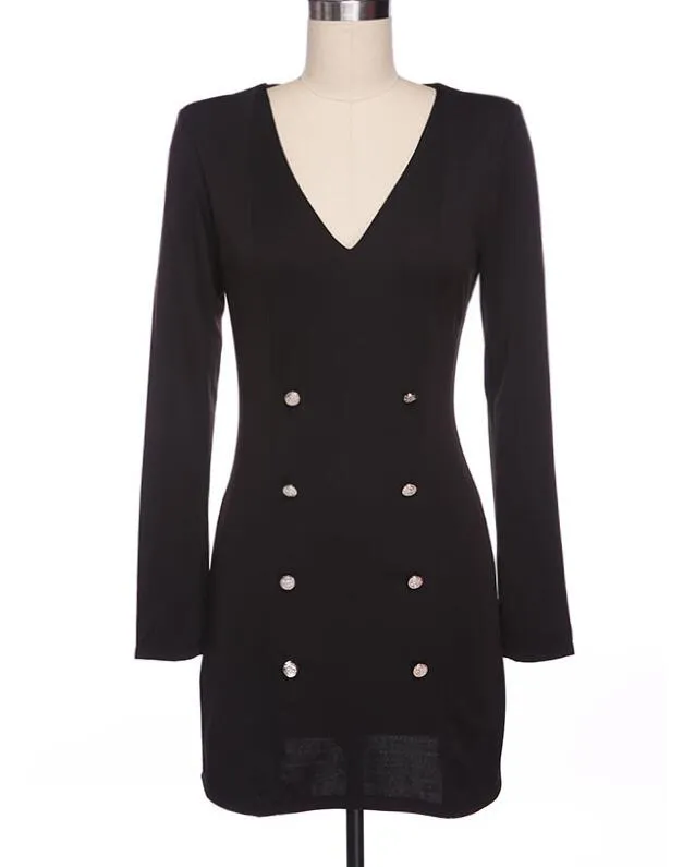 Women V Neck Slim Outwear Cardigan Medium Long Sleeve Dress Jacket