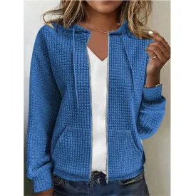 Women's European & American Zipper Hooded Cardigan Sweatshirt Jacket – Casual & Stylish Outerwear