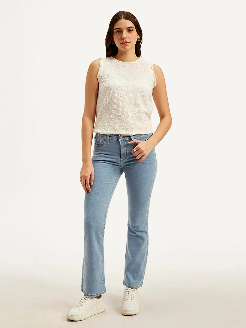 Women's Mid Rise 315 Bootcut Light Blue Jeans