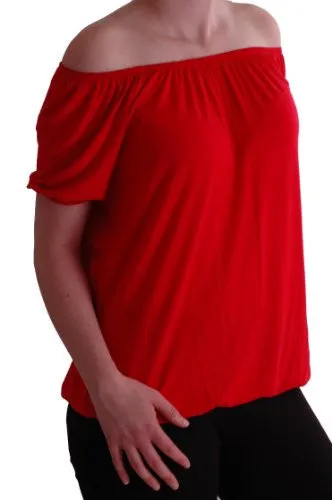 Zeena Off Shoulder Ruched Gypsy Tops