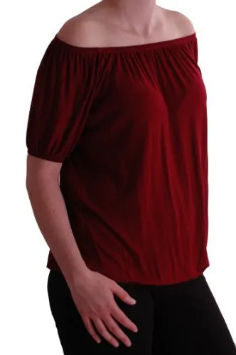 Zeena Off Shoulder Ruched Gypsy Tops