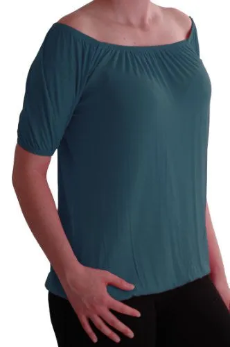 Zeena Off Shoulder Ruched Gypsy Tops