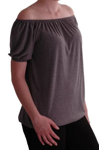 Zeena Off Shoulder Ruched Gypsy Tops